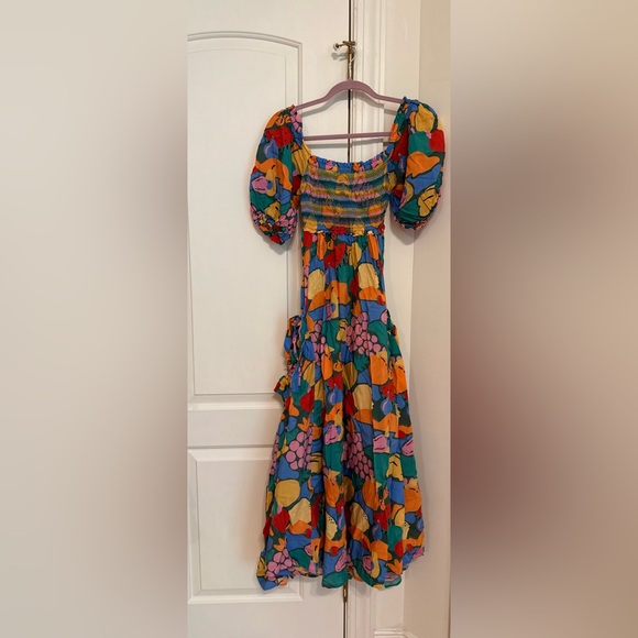 FARM Rio Fruit Landscape Cotton Blend Midi Dress - Picture 2 of 10